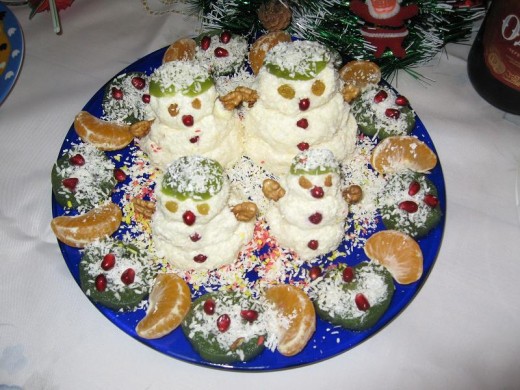 "Семейка снеговичков" - десерт для самых маленьких