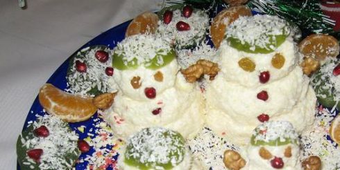 «Семейка снеговичков» — десерт для самых маленьких