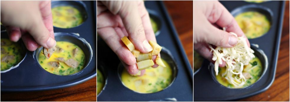 Суфле с картофелем и колбасками фото-рецепт